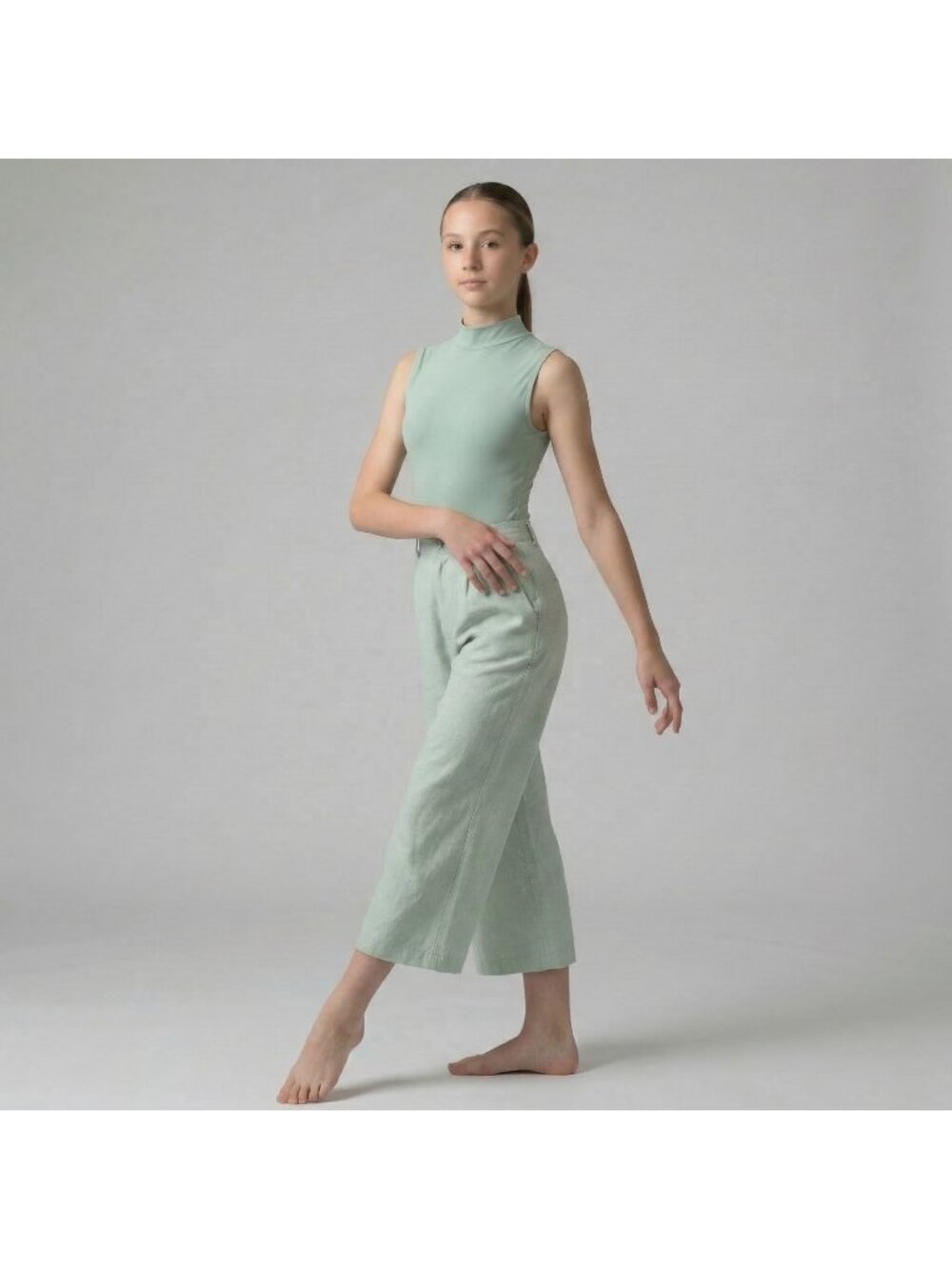 Custom Contemporary or Lyrical Dance Costume Sage Leotard & Pants in size 13-14